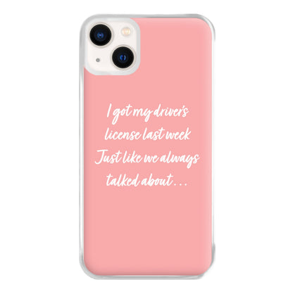 Drivers License Lyrics - Olivia TikTok Phone Case