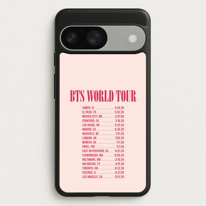 K-Pop Band World Tour List 2026 Google Pixel 9 / 9 Pro Case