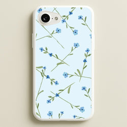 Baby Blue Floral Pattern iPhone 16e Case