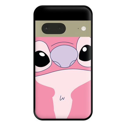 Cute Pink Alien Face Google Pixel 7 Case