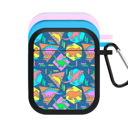 Nineties Dinosaurs Pattern AirPods Case