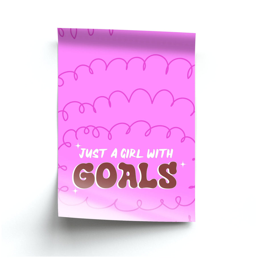 Just A Girl With Goals - Aesthetic Quote Poster