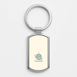 Ocasionally Discoball Silver Metal Keyring