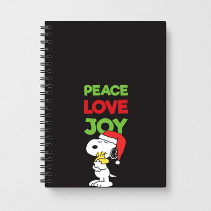 Peace, Love, Joy Christmas Cartoon Beagle Notebook