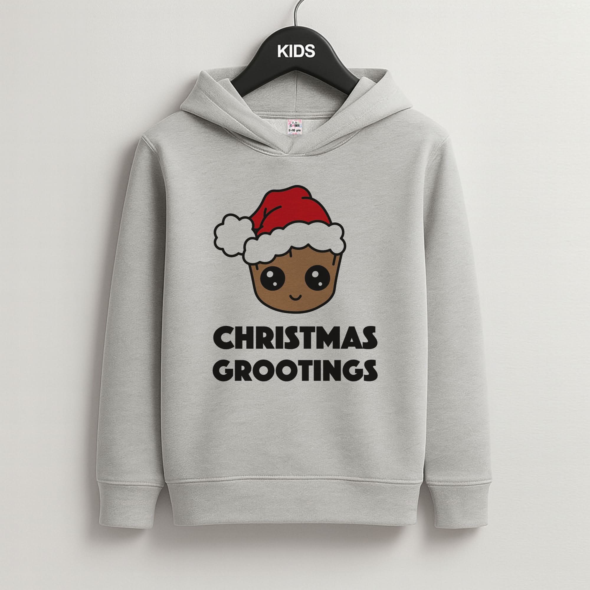 Christmas Grootings  Grey Kids Hoodie
