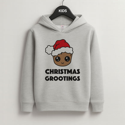 Christmas Grootings  Grey Kids Hoodie