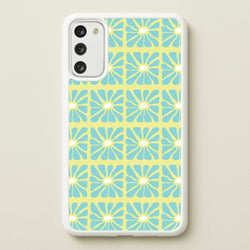 Square Abstract Flowers Blue Galaxy S20FE Case