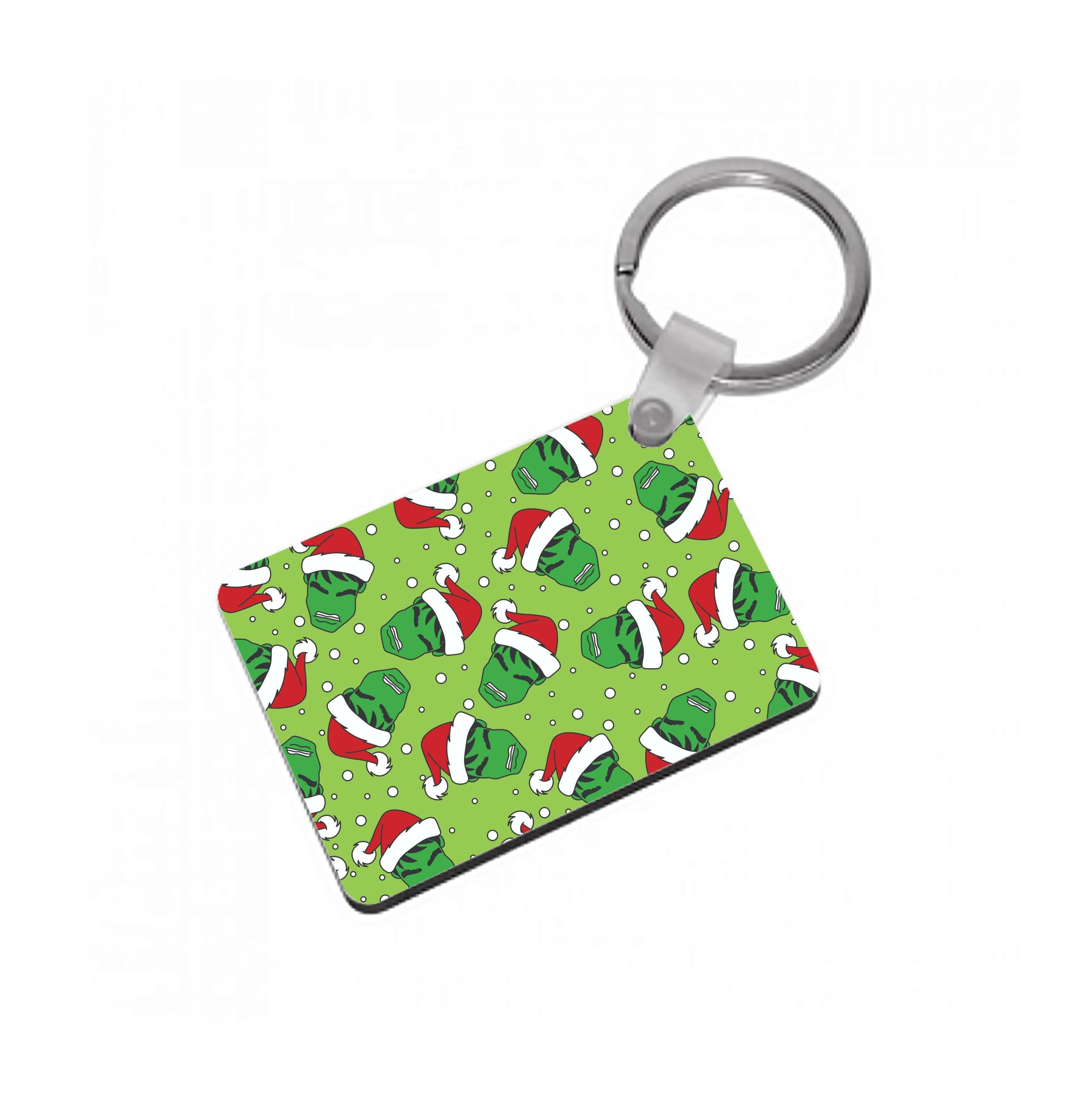 Green Christmas Pattern Keyring