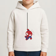 Blue Hanging Spider Hero Kids Hoodie 4
