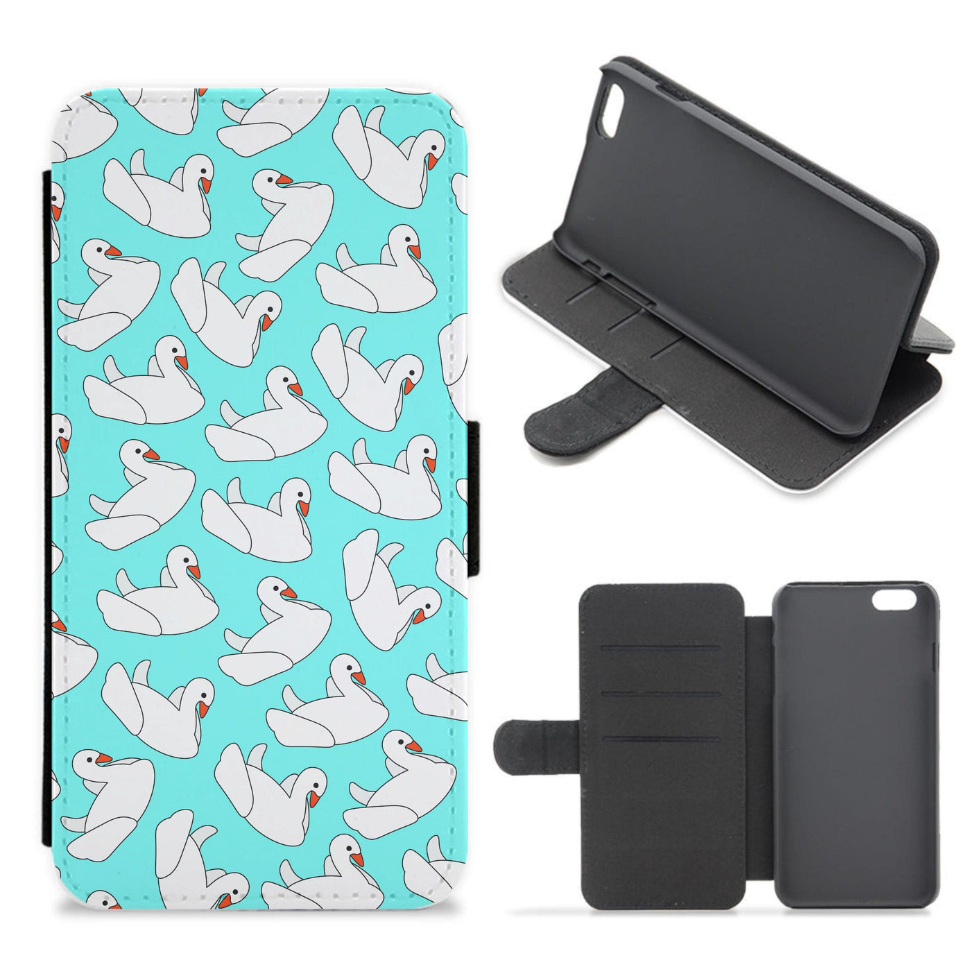 Swan Pattern - Summer Flip / Wallet Phone Case