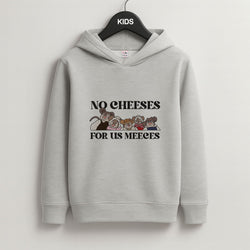 No Cheeses For Us Meeces II Grey Kids Hoodie