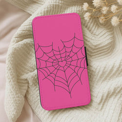 Spiderweb Hearts II Leather Phone Case