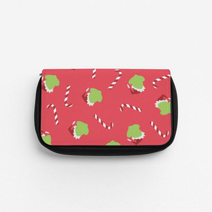 Green Creature And Candy Canes Pattern Pencil Case