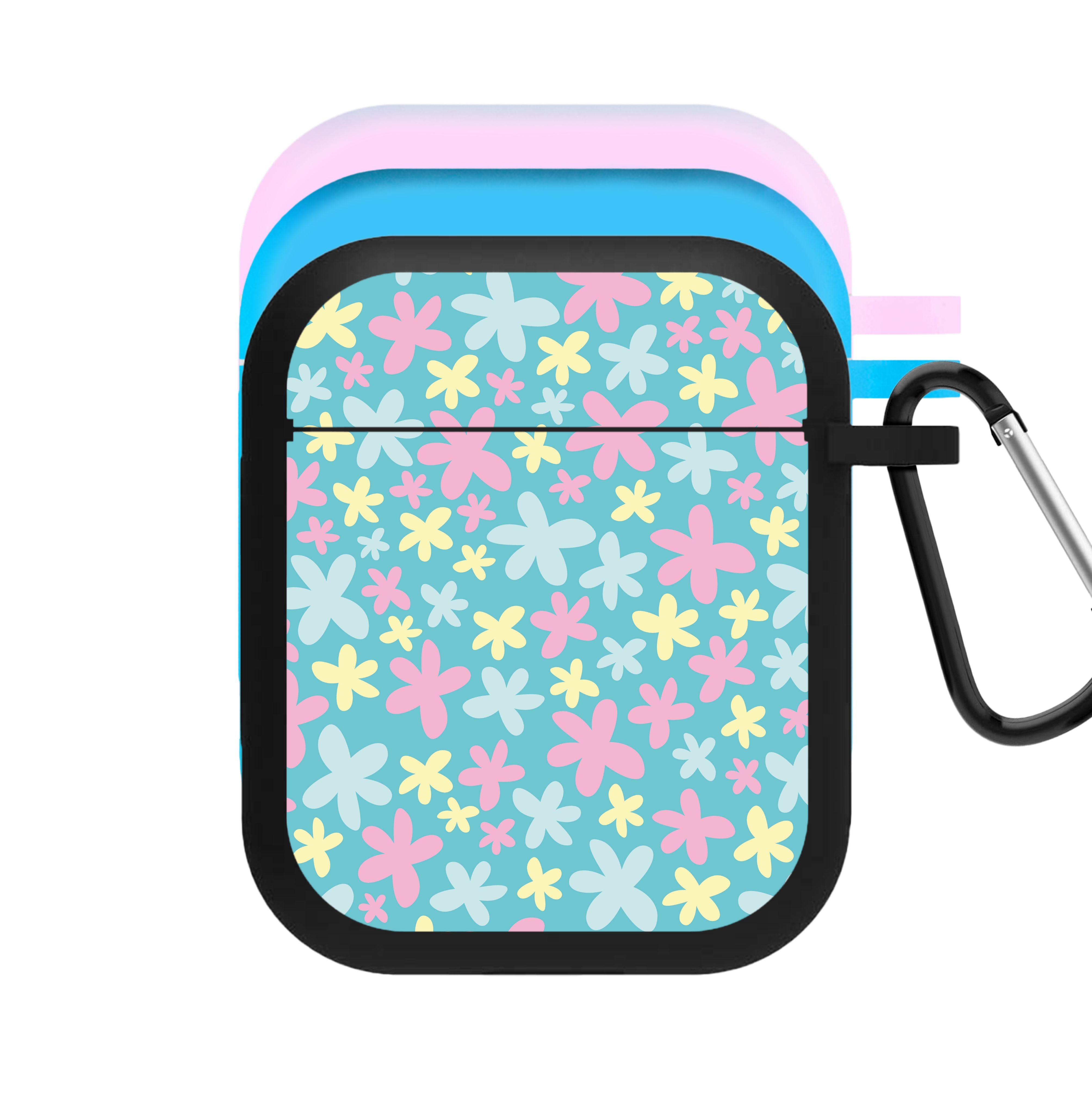 Blue, Pink And Yellow Flowers - Spring Patterns AirPods Case