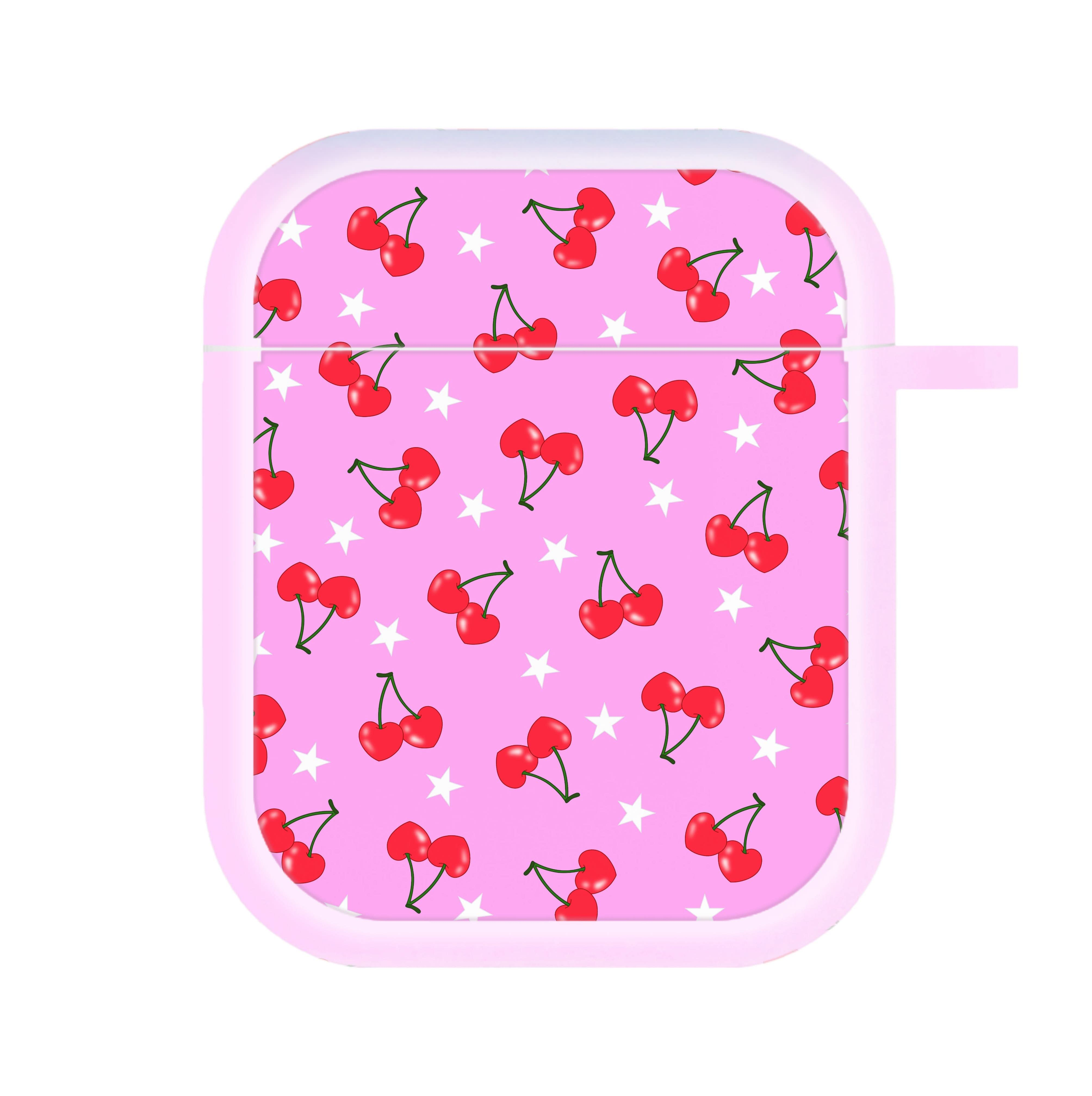 Heart Cherries And Stars Pattern AirPods Case