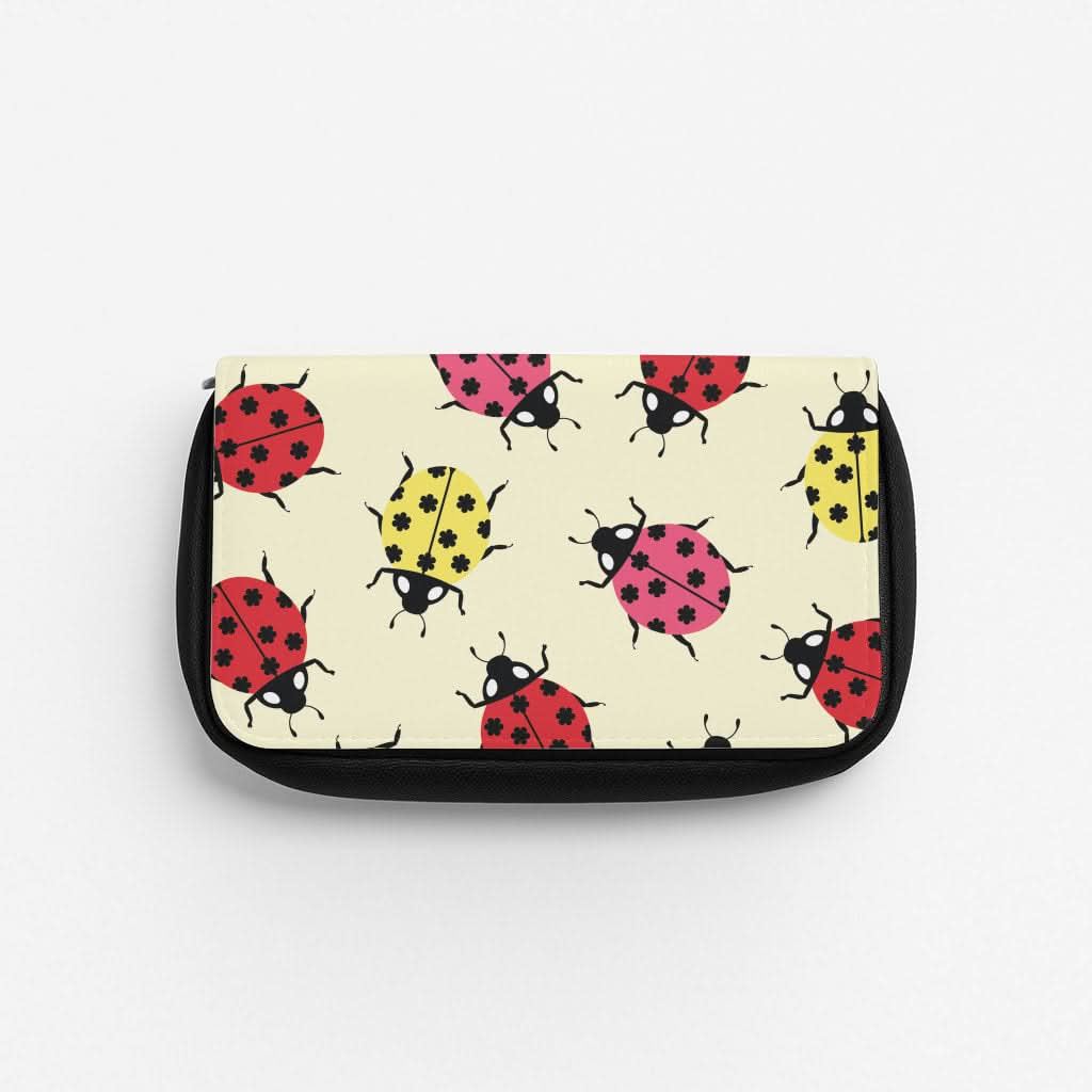 Ladybugs With Flower Spots Pattern Pencil Case