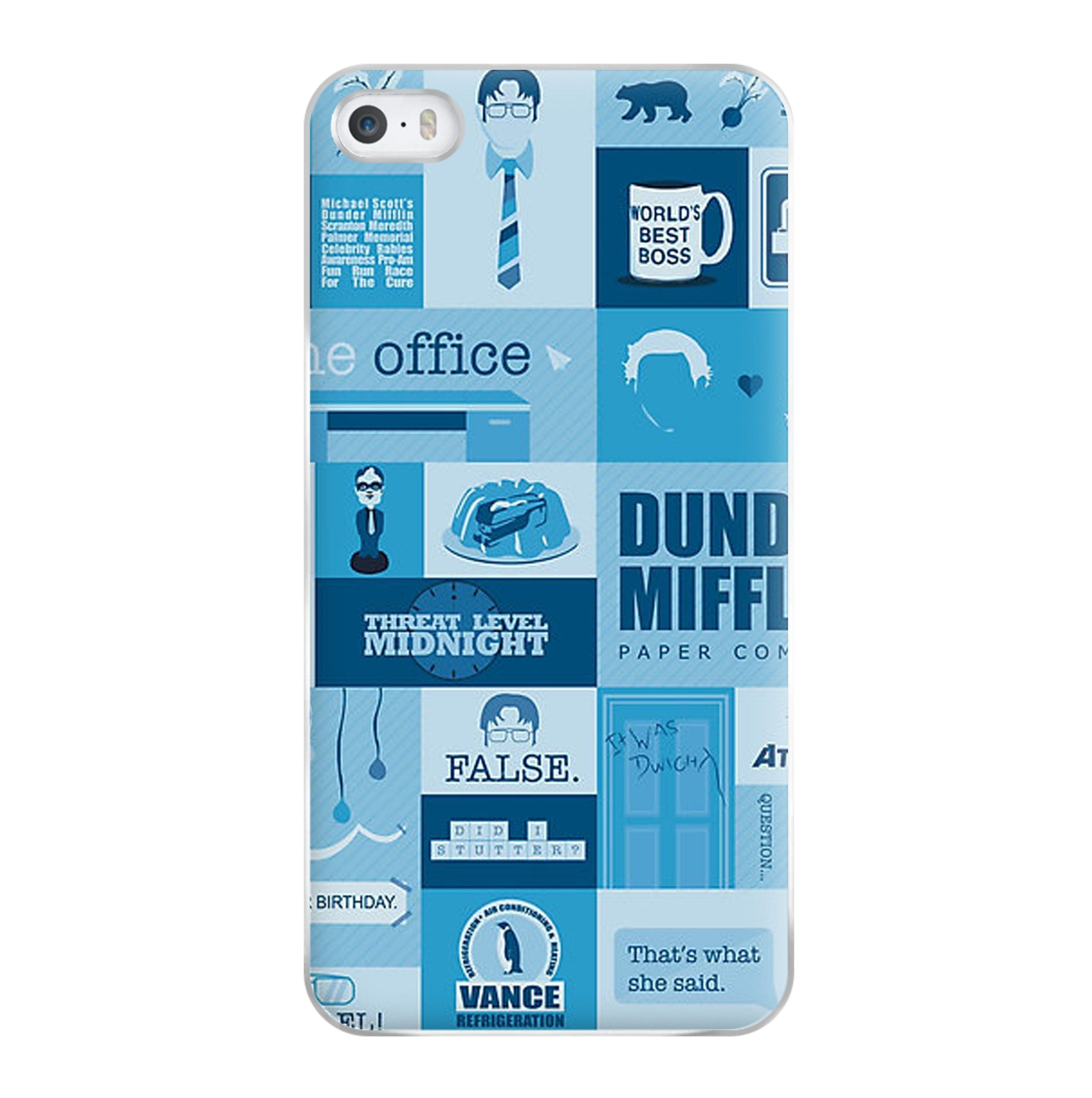 Office Blue Patchwork Phone Case