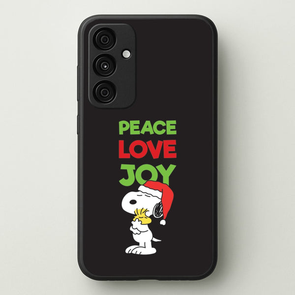 Peace, Love, Joy Christmas Cartoon Beagle Galaxy A55 Case