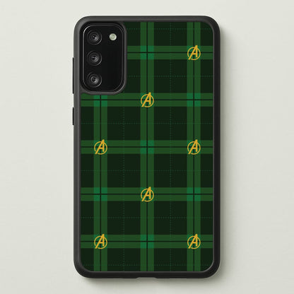 Superhero Team Green Tartan Pattern Galaxy A41 Case