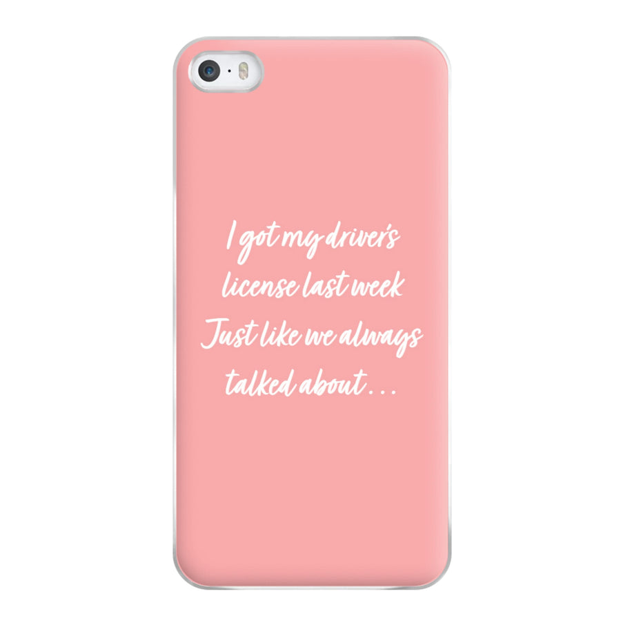 Drivers License Lyrics - Olivia TikTok Phone Case