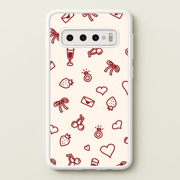 Valentines Doodles Galaxy S10 Case