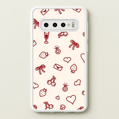 Valentines Doodles Galaxy S10 Plus Case