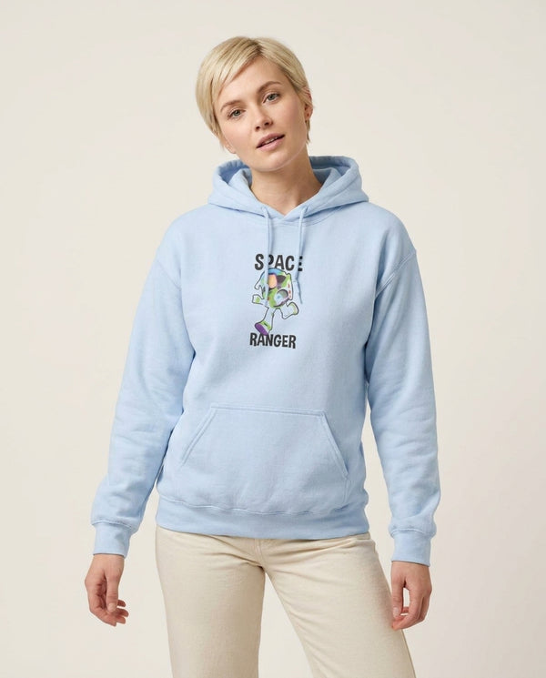 Space Ranger  Hoodie — Blue Front, worn
