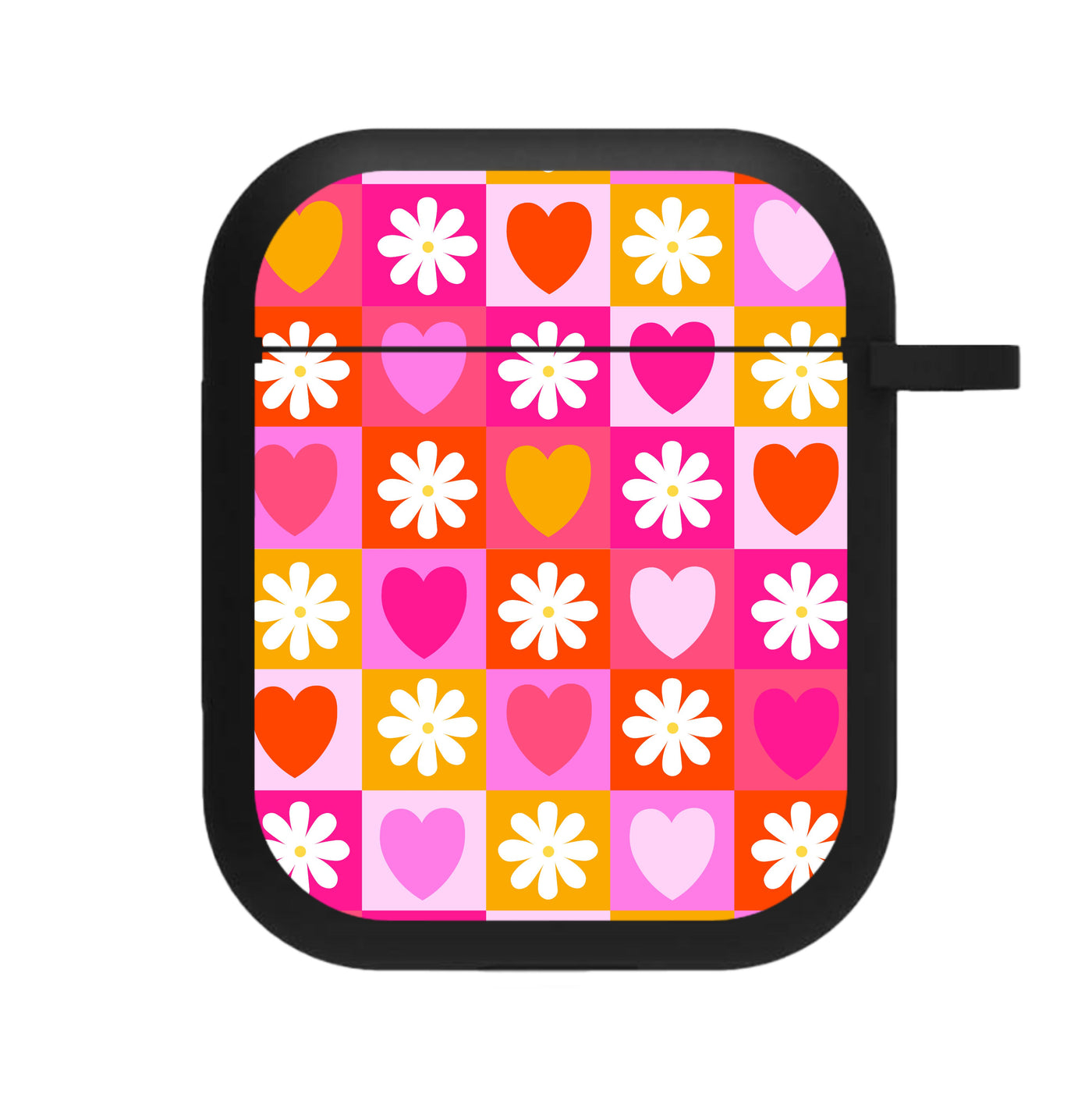 Checked Hearts And Flowers - Spring Patterns AirPods Case