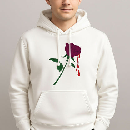 Dark Pink Rose Mens Hoodie