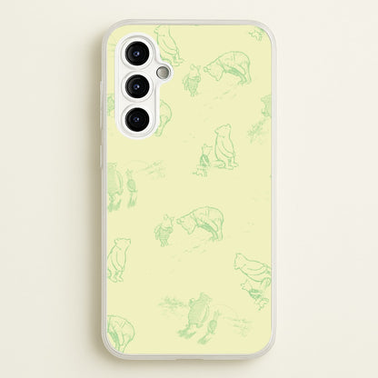 Sketched Winnie Pattern Galaxy A54 Case
