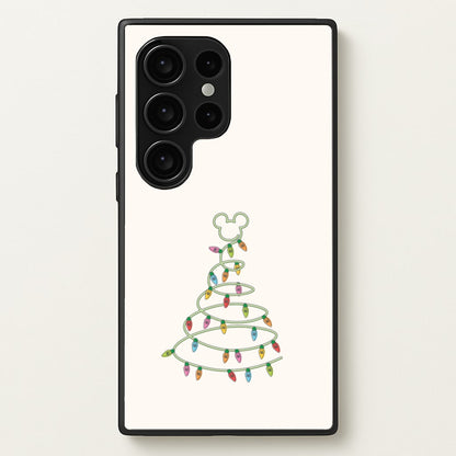 Cartoon Mouse Christmas Tree Lights Galaxy S24 Ultra Case