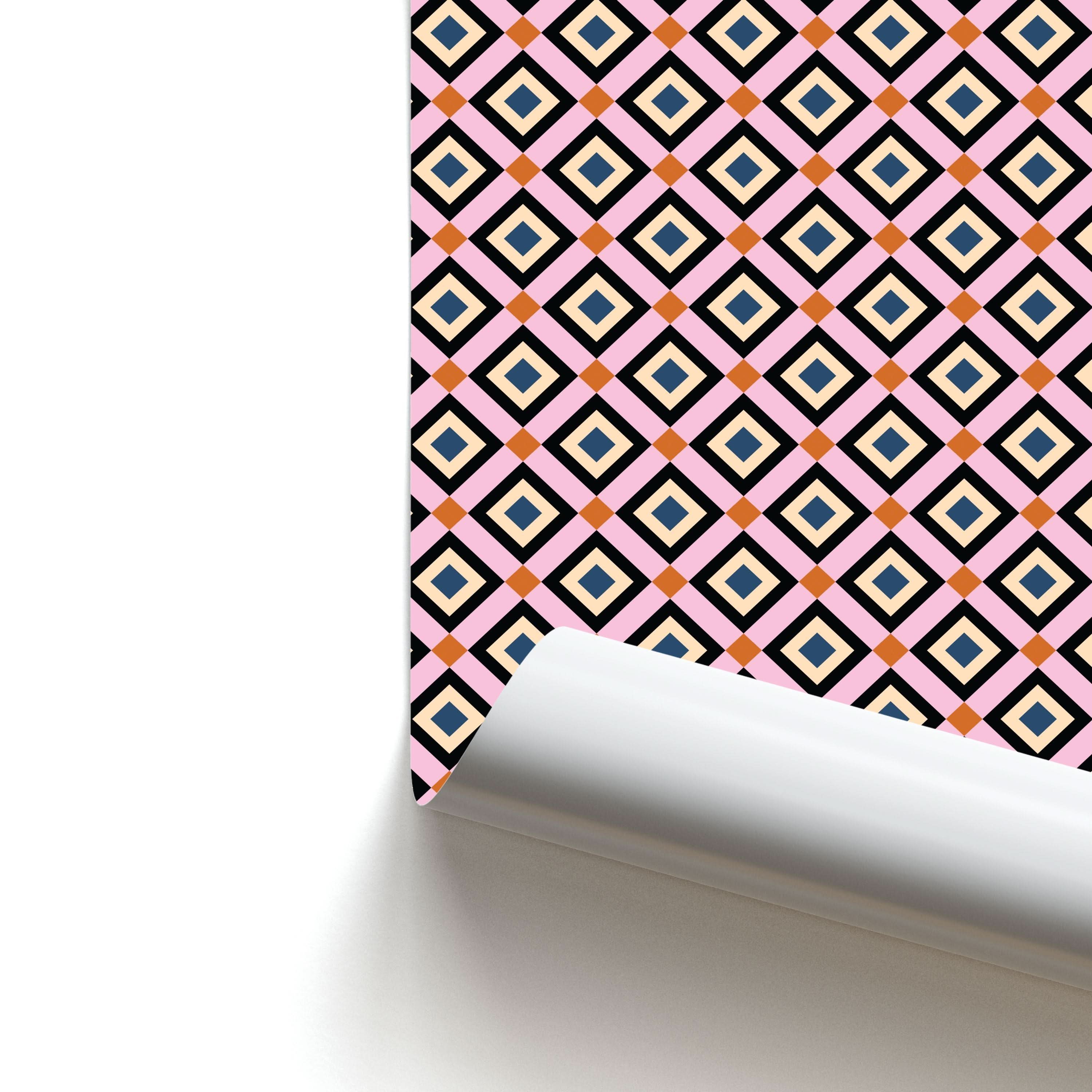 Retro Diamonds Pattern Poster