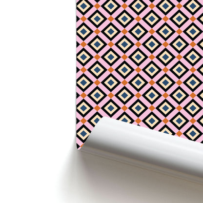 Retro Diamonds Pattern Poster