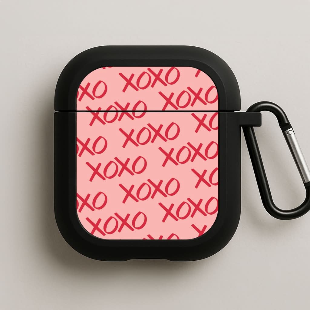 XOXO Pattern Black AirPods Case