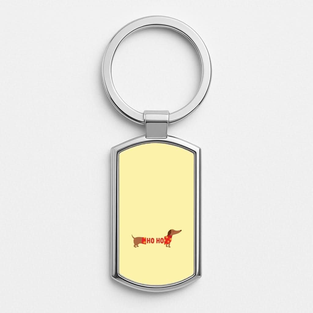 Christmas Jumper Ho Ho Dachshund Luxury Keyring
