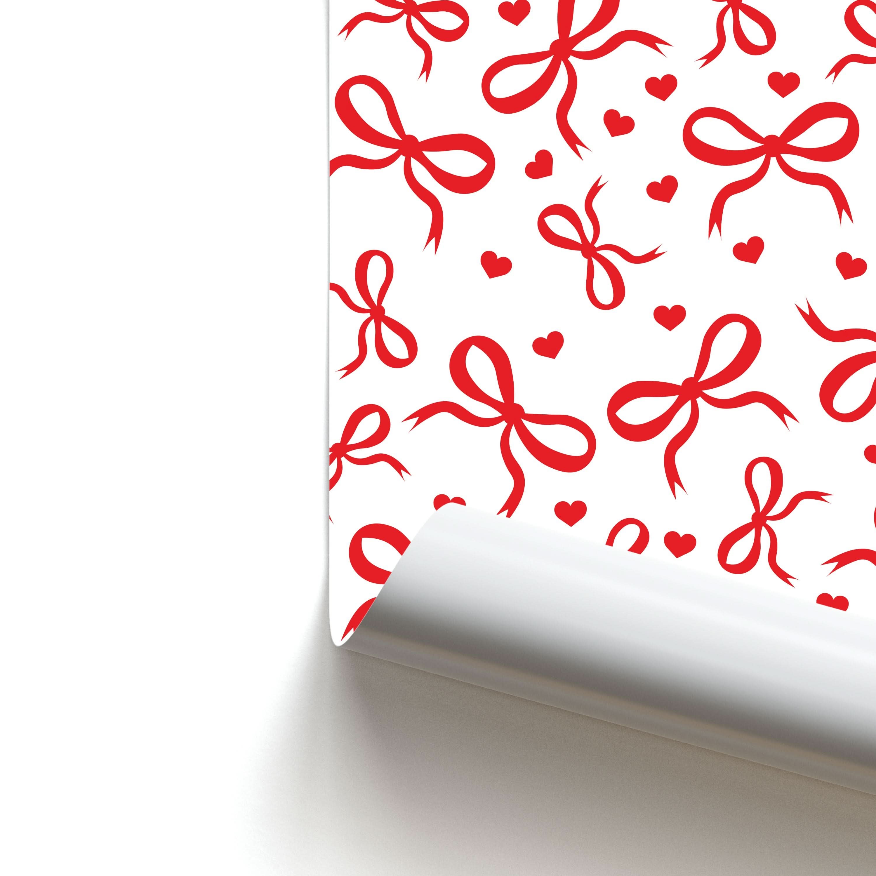 Coquette Bows And Hearts Red Poster