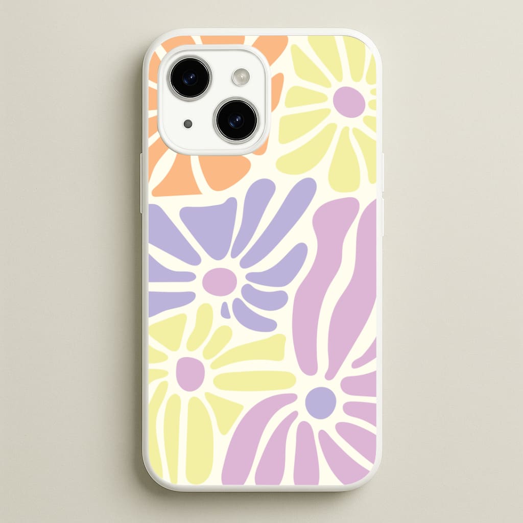 Pastel Abstract Flowers iPhone 15 Plus Case