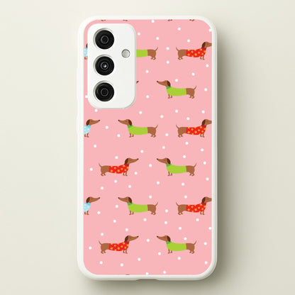 Christmas Jumpers Dachshund Pattern Galaxy A55 Case