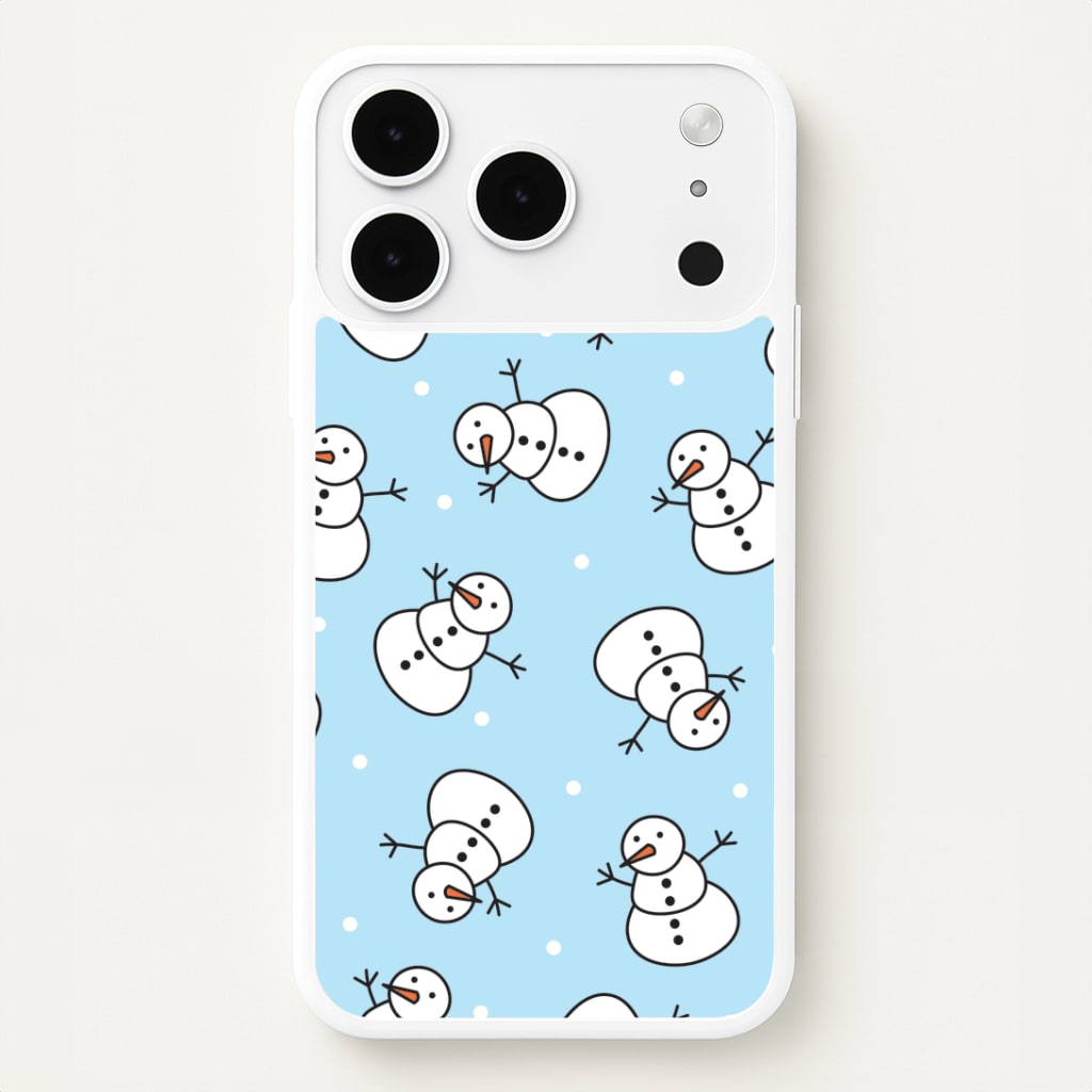 Cartoon Snowmen Pattern iPhone 17 Pro Case