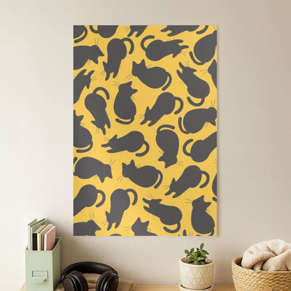 Black Cat Silhouettes Pattern Poster