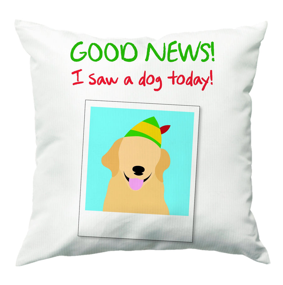 Good News I Saw A Dog Today Cushion