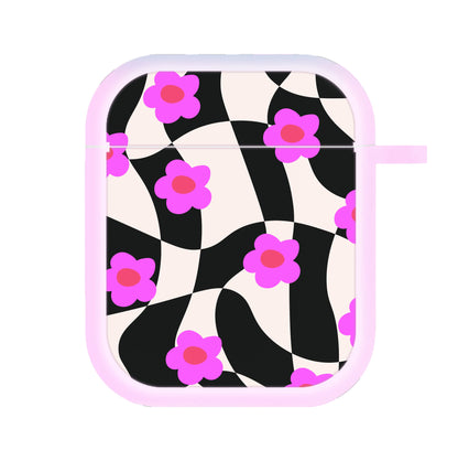 Checkboard Flowers - Trippy Patterns AirPods Case