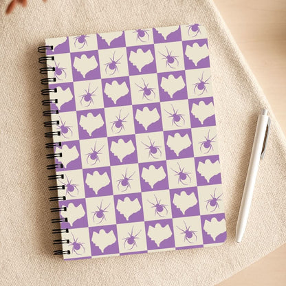 Spiders And Ghosts Checkered Pattern I Notepad