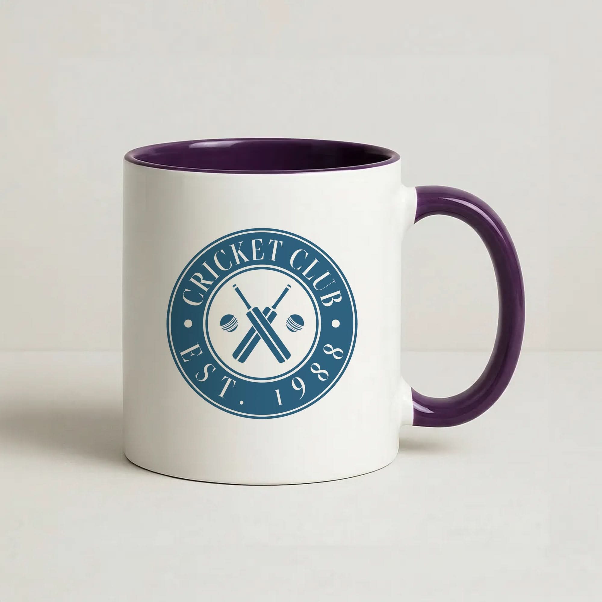 Cricket Badge Purple Mug