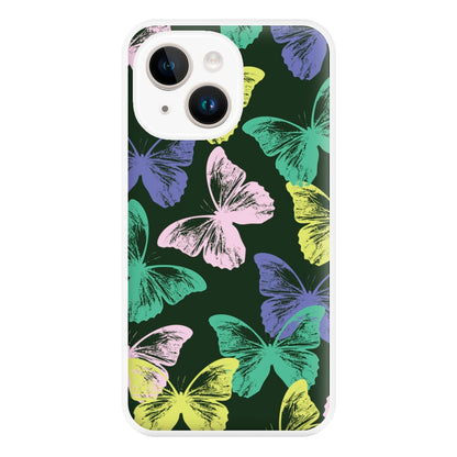 Colourful Butterfly Stamps Pattern iPhone 15 Plus Case