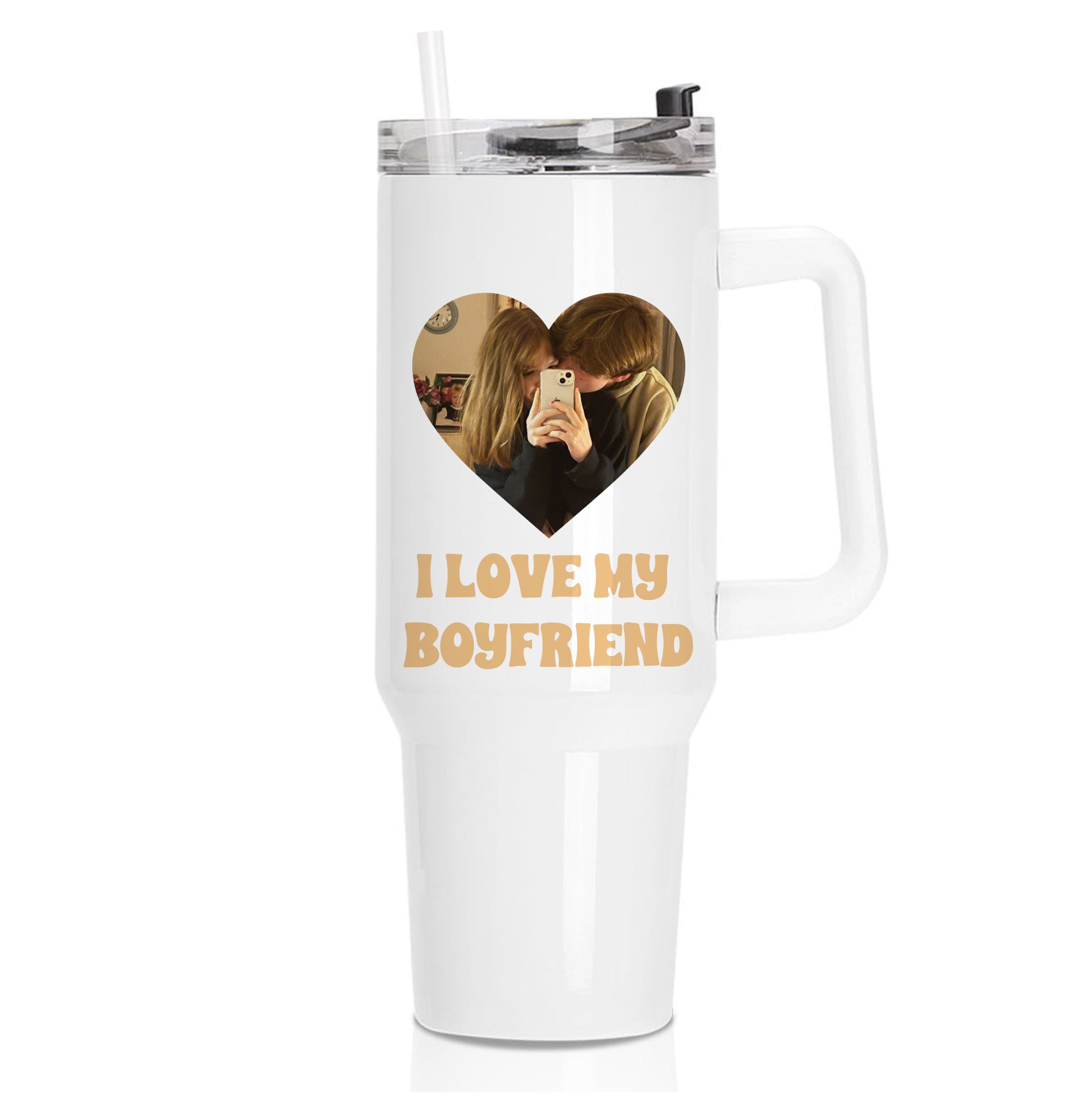 I Love My Boyfriend - Personalised Couples Tumbler