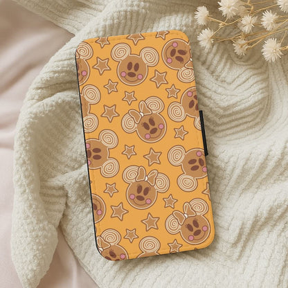 Cartoon Mouse Gingerbread Pattern Leather Phone Case
