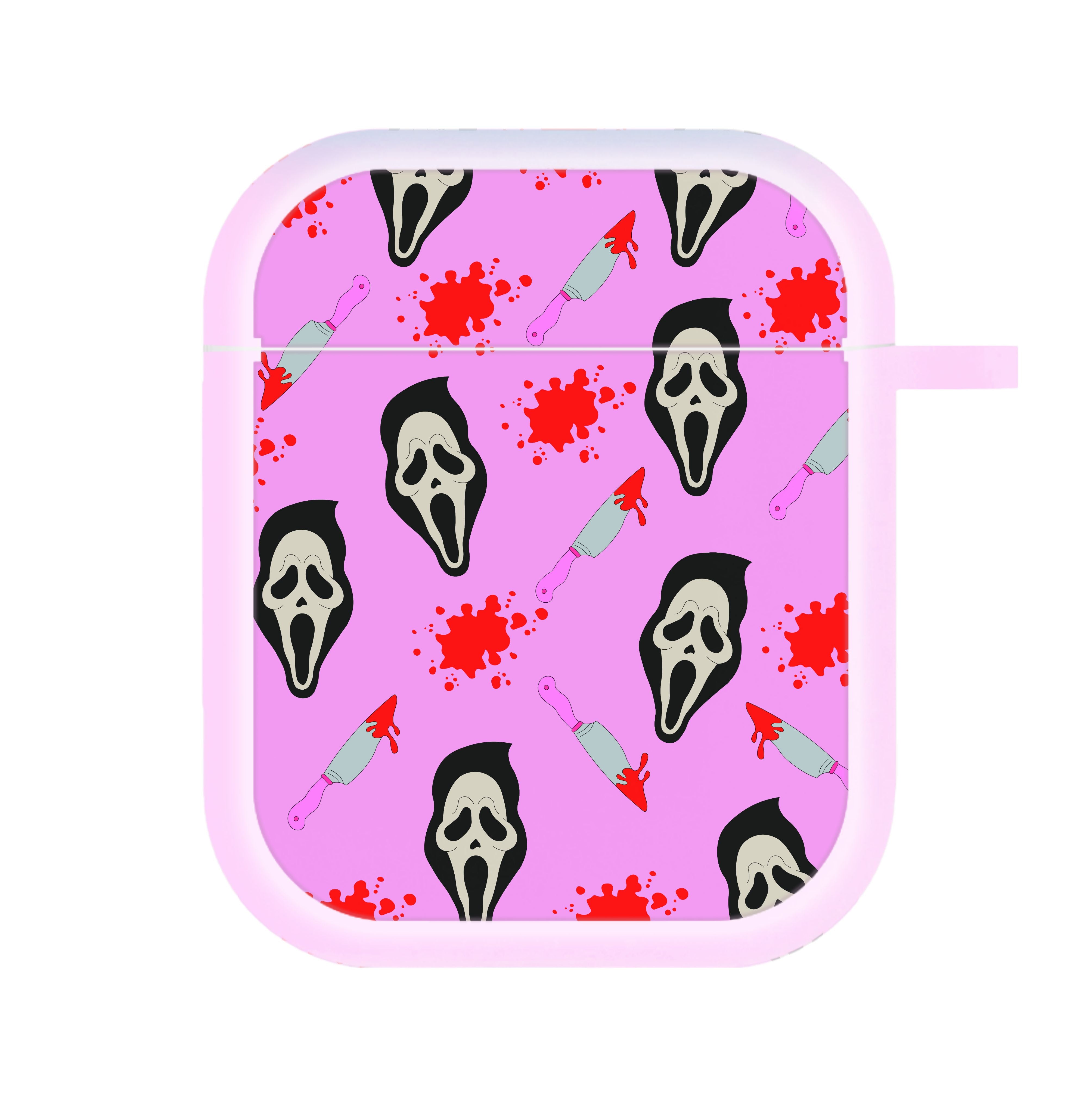 Pink Ghostface Pattern - Scream AirPods Case