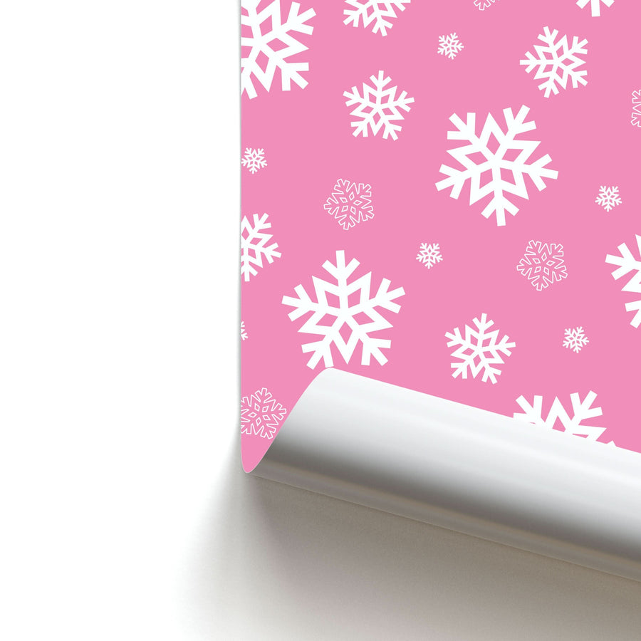 Snow Pink Pattern Poster