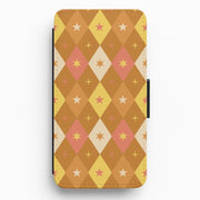 Retro Christmas Argyle Pattern Flip / Wallet Phone Case 1